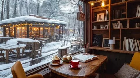 Cozy winter cafe