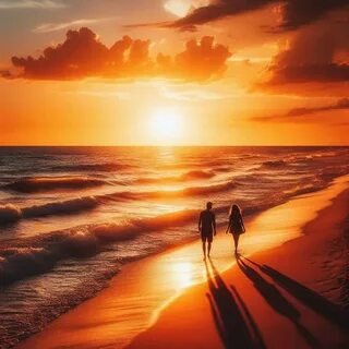Romantic Sunset at Beach
