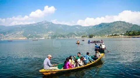 Couple Boating Phewa Lake Pokhara