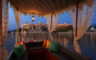 Couple on a boat ride