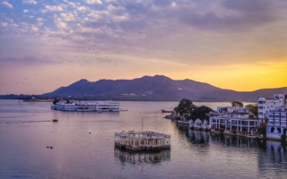 Sunset boat ride Udaipur